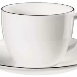 ASA Cappuccinotasse Mit Untertasse à Table Ligne Noire