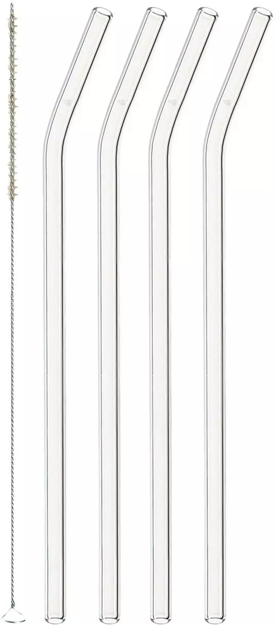 Leonardo Glastrinkhalme CIAO 4er-Set 23 Cm + Reinigungsbürste 1 Leonardo Glastrinkhalme CIAO 4er-Set 23 Cm + Reinigungsbürste