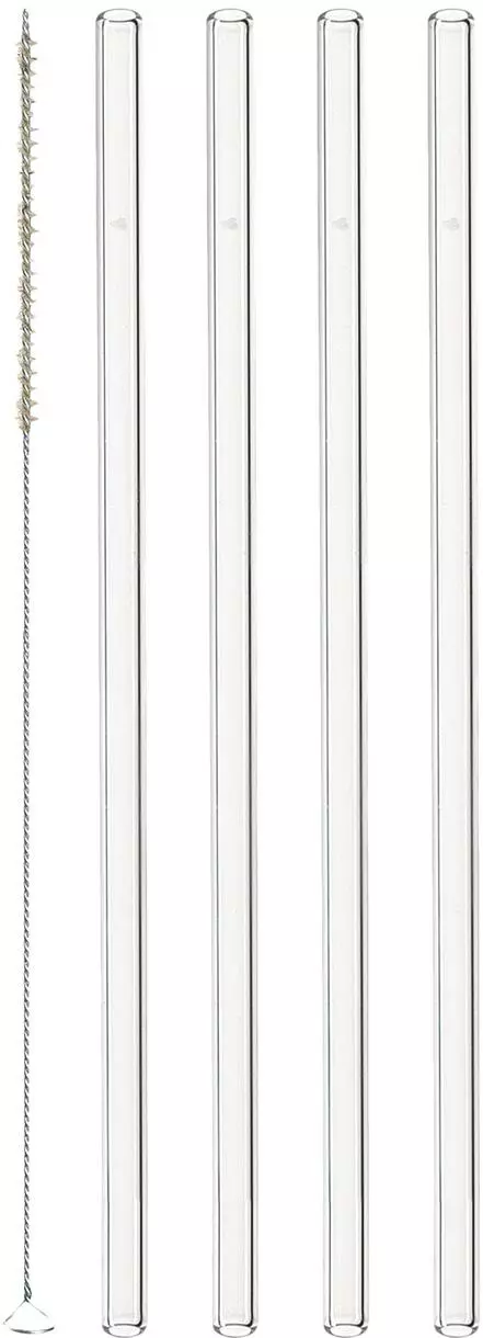Leonardo Glastrinkhalme CIAO 4er-Set 23 Cm + Reinigungsbürste 1 Leonardo Glastrinkhalme CIAO 4er-Set 23 Cm + Reinigungsbürste