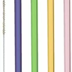 Leonardo Glastrinkhalme CIAO 4 Stück Sortiert 15 Cm Farbig + Reinigungsbürste