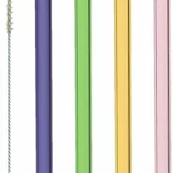 Leonardo Glastrinkhalme CIAO 4 Stück Sortiert 20 Cm Farbig + Reinigungsbürste