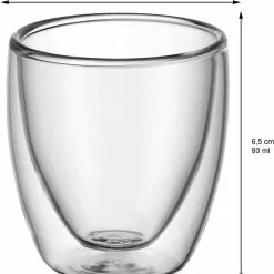 WMF Kult Doppelwandige Espressotassen Glas Set 2-teilig -Kaffee Espresso Verkäufe 217 09 0138 2000 102