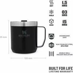 Stanley Camp Mug 0,35l, Schwarz -Kaffee Espresso Verkäufe 222 673501 web3