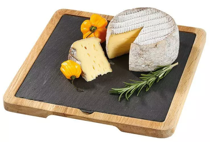 Cilio Servierbrett Mit Schieferplatte Formaggio, Quadratisch 2 Cilio Servierbrett Mit Schieferplatte Formaggio, Quadratisch – Bild 2