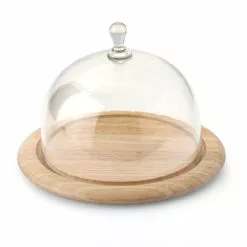 Continenta Käseglocke Rund Aus Gummibaumholz, 2-teilig