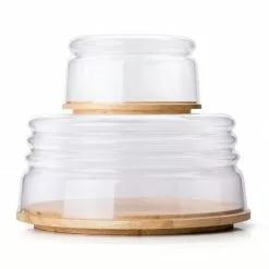 Continenta Käseglocke/ Salatschale Flach, 2-teilig -Kaffee Espresso Verkäufe 3294 3296 Stapel l