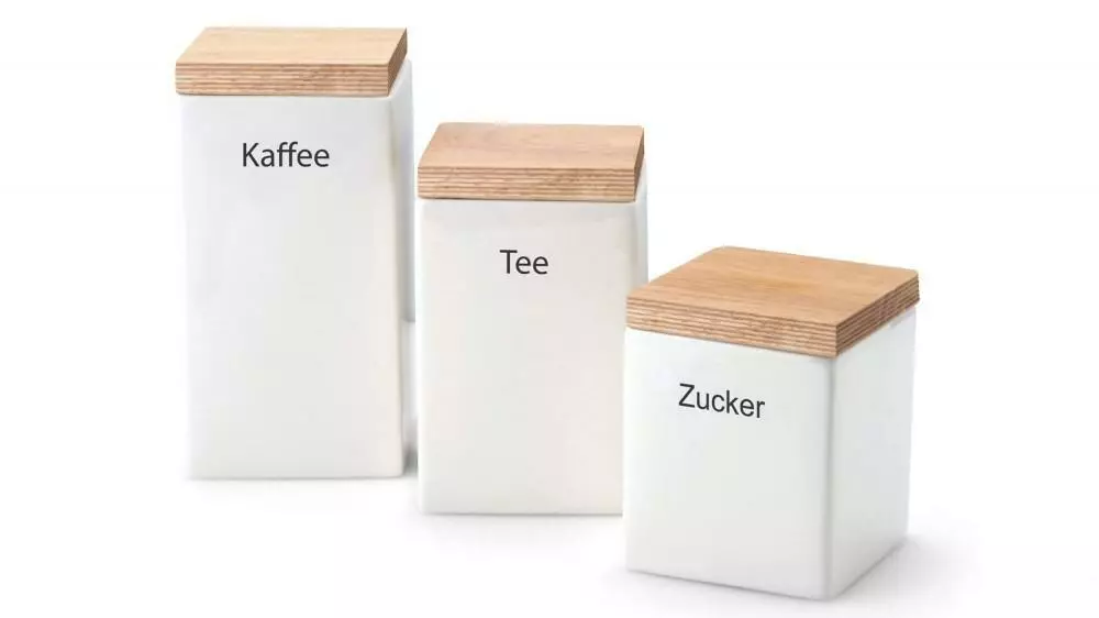 Continenta Vorratsdose Quadratisch Aus Keramik Mit Holzdeckel 4 Continenta Vorratsdose Quadratisch Aus Keramik Mit Holzdeckel – Bild 4