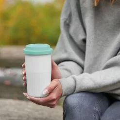 ASA Thermobecher Cup & Go In Weiß -Kaffee Espresso Verkäufe Cup and go white Haende