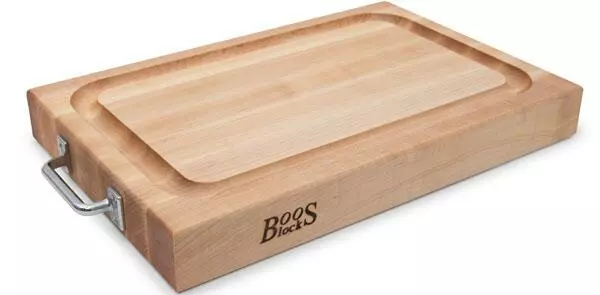 Boos Blocks Schneidebrett Prep2Serve Aus Ahorn Mit Edelstahlgriffen 1 Boos Blocks Schneidebrett Prep2Serve Aus Ahorn Mit Edelstahlgriffen