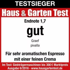 Graef Espressomaschine Pivalla ES 702 Mit Kapsel-Siebträger -Kaffee Espresso Verkäufe Testlogo Haus Garten Test 6 2016 Graef pivalla neu l