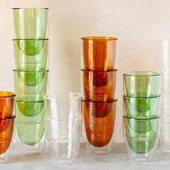 Carl Henkel Thermoglas STACK, Green -Kaffee Espresso Verkäufe carl henkel stack doubel wall glass stacked in drei farben querformat 1